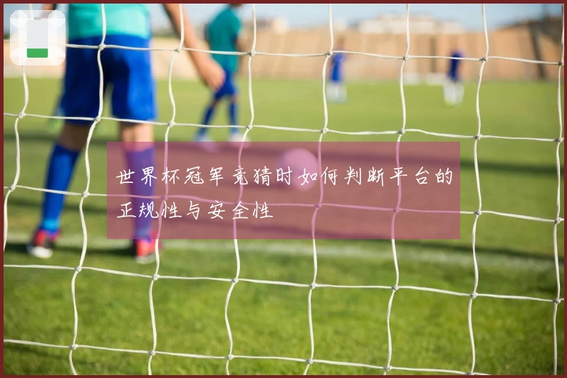 世界杯冠军竞猜时如何判断平台的正规性与安全性